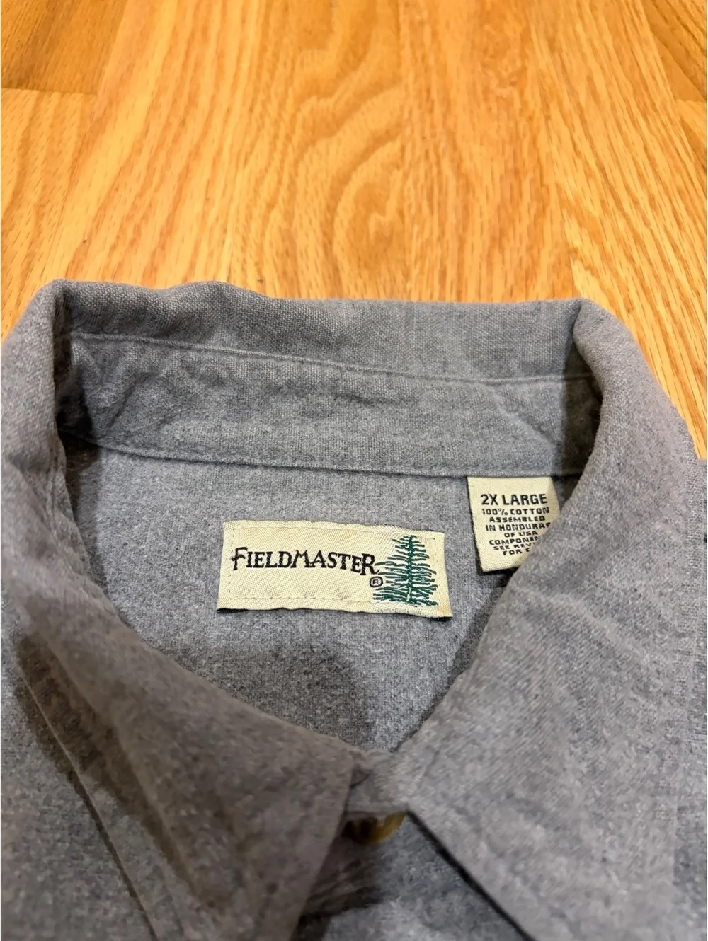 Men's vintage Fieldmaster heavyweight chamois flannel shirt XXL grey pockets